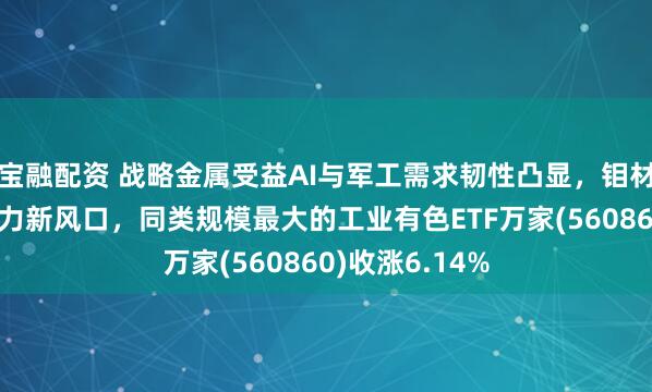宝融配资 战略金属受益AI与军工需求韧性凸显，钼材料有望成为算力新风口，同类规模最大的工业有色ETF万家(560860)收涨6.14%